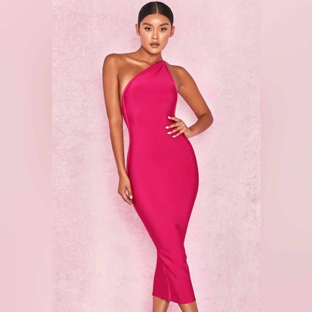 House of CB Sasha one shoulder bandage Midi Dress| size small